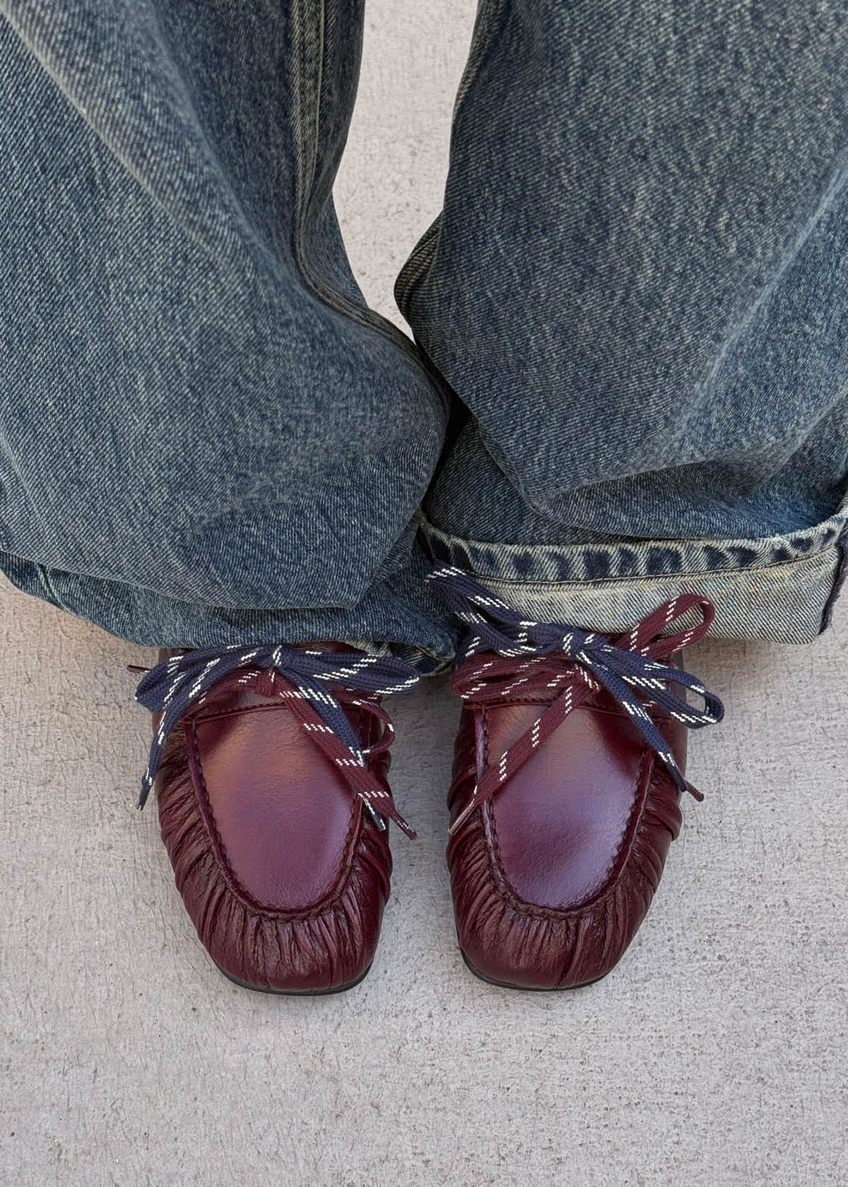 Aven Lace Rift Burgundy Leather Loafers