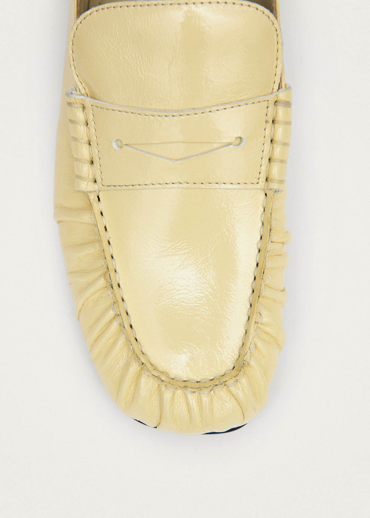 Aven Mule Patent Pale Yellow Leather Loafers