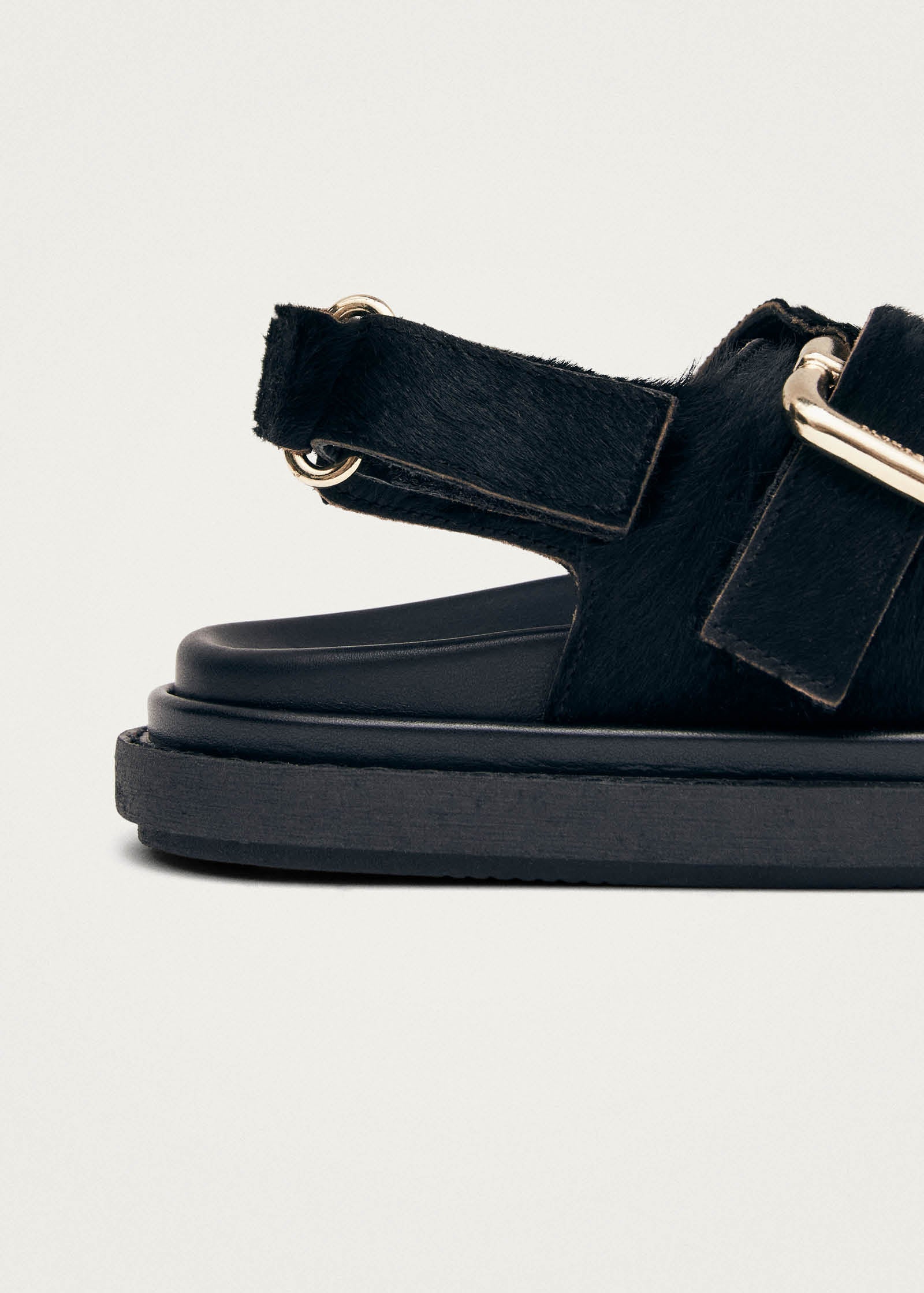 Harper Soft Black Leather Sandals
