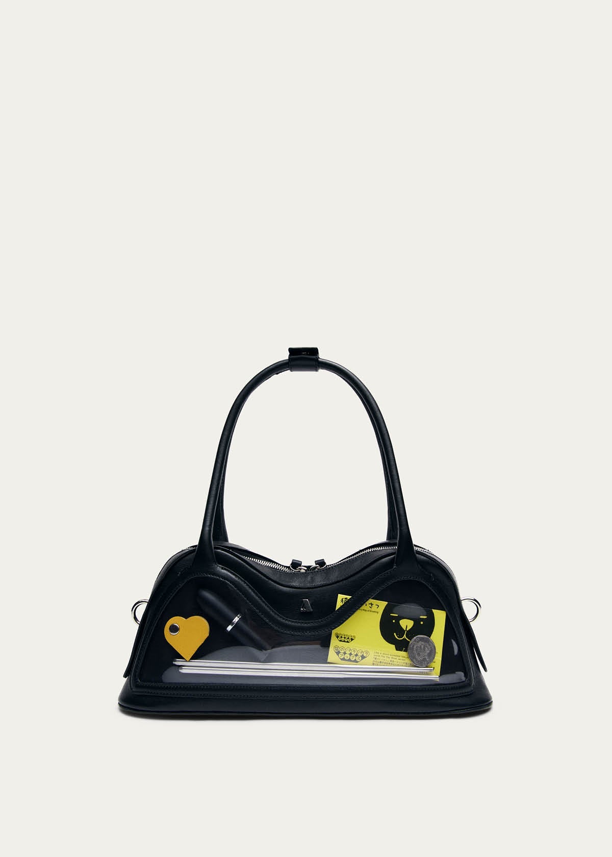 Hilma Vinyl Black Leather Bag