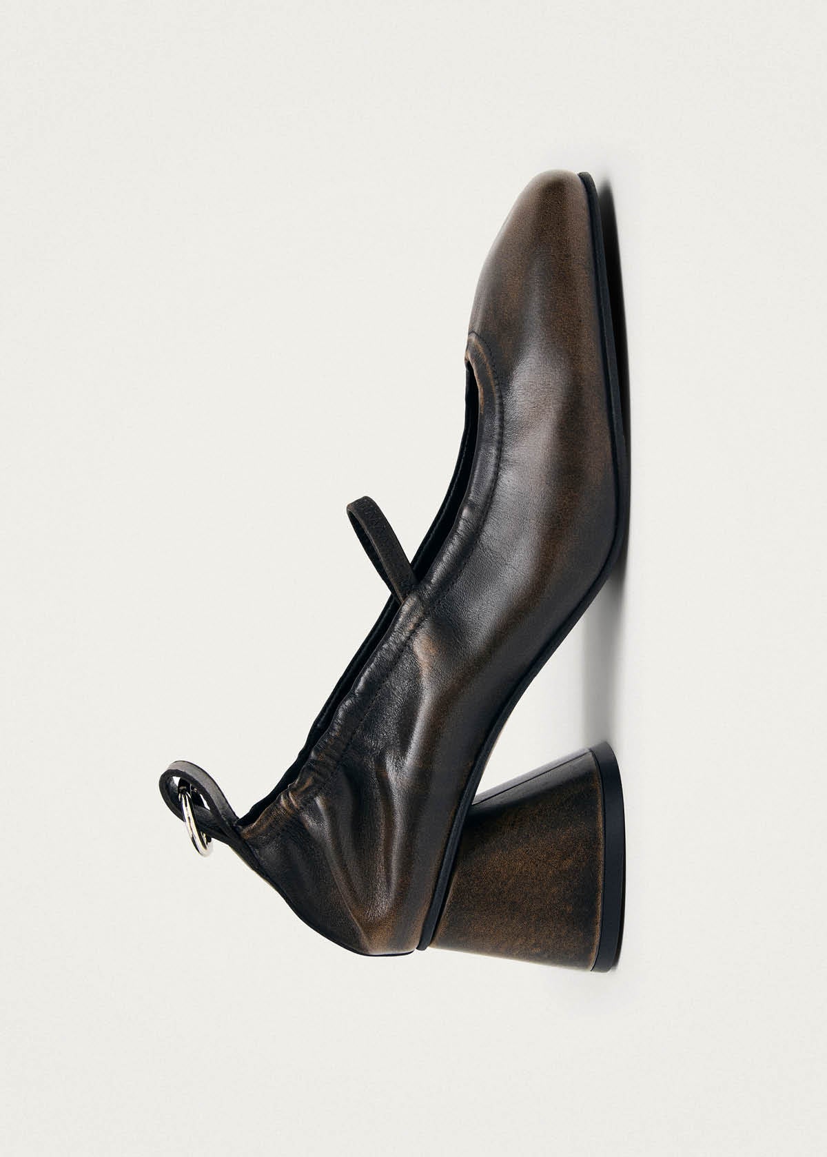 Rhiane Vintage Effect Brown Leather Pumps