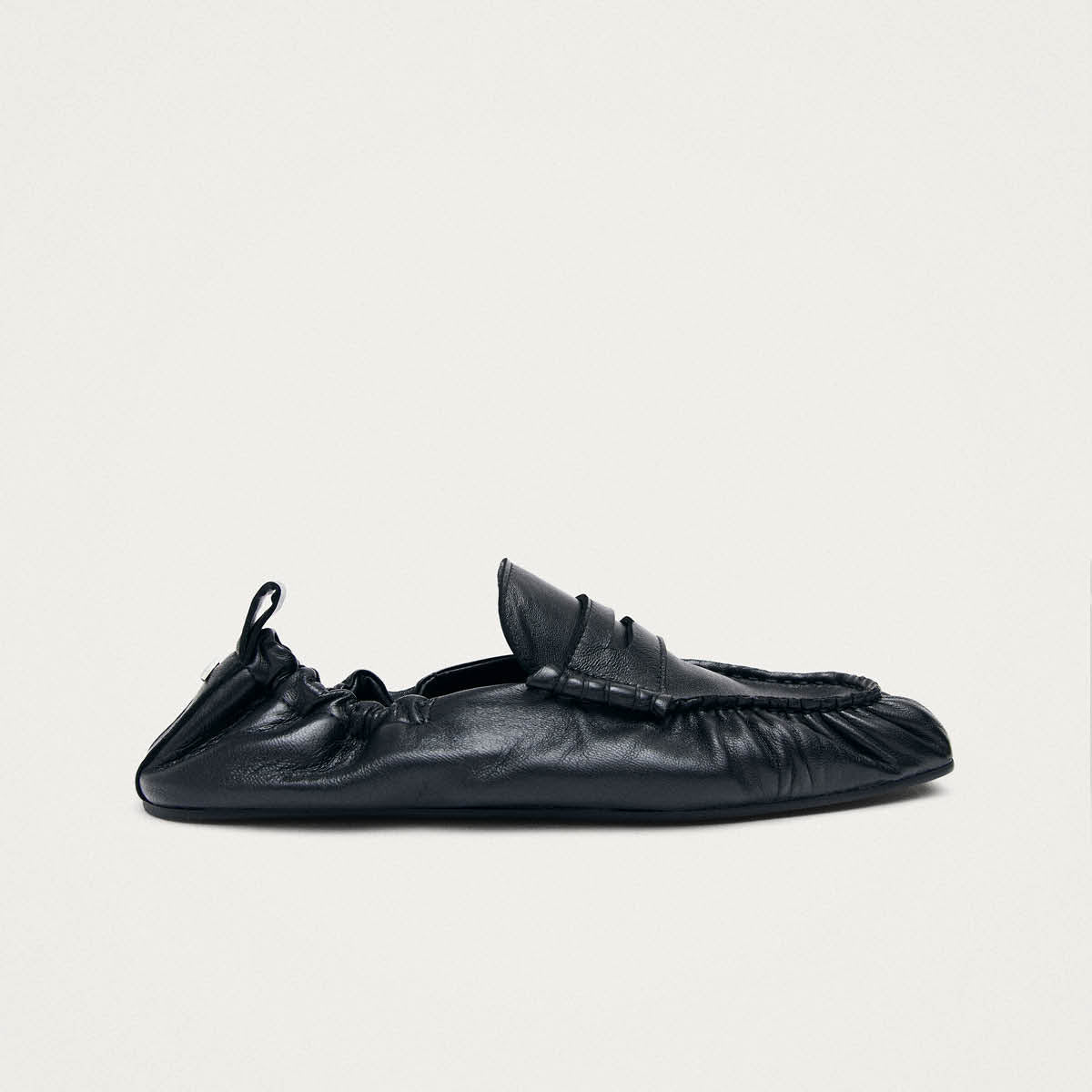 Sage Black Leather Loafers