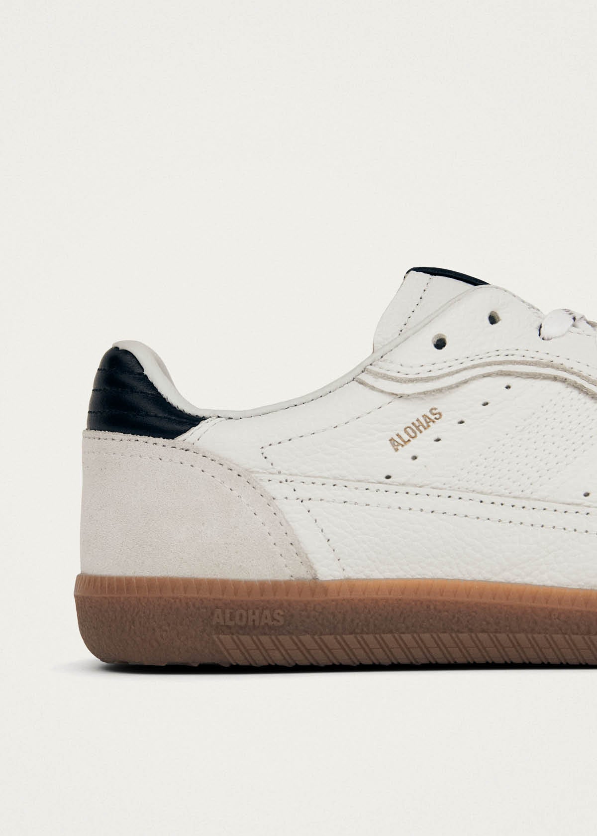 Tb.490 Rife Grain White Black Leather Sneakers