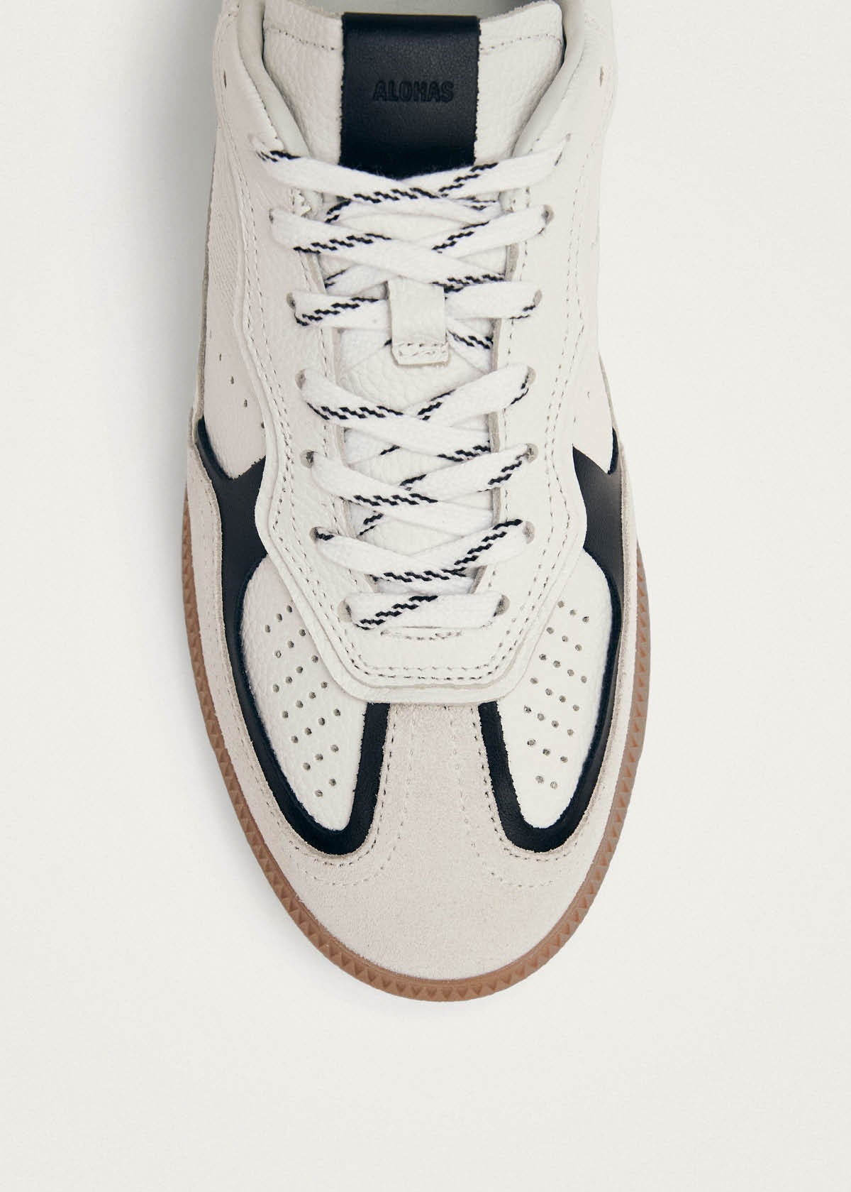Tb.490 Rife Grain White Black Leather Sneakers